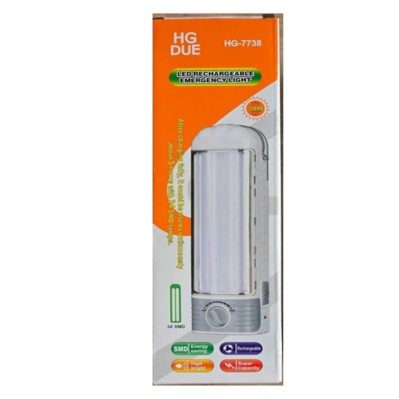 چراغ اضطراری شارژی اچ جی دی یو ای مدل HG-7738