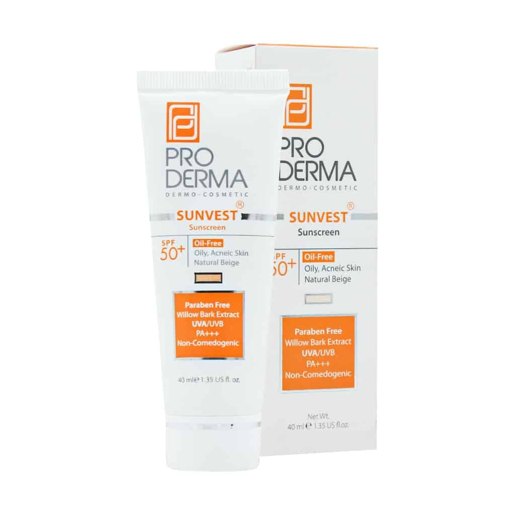 کرم ضد آفتاب و مرطوب کننده پرودرما SPF60 مناسب پوست های معمولی و خشک ۴۰ میلی لیتر | بژ طبیعی