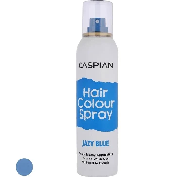 اسپری رنگ مو موقت کاسپین (Caspian) مدل Jazy Blue آبی– حجم ۱۵۰ میلیلیتر