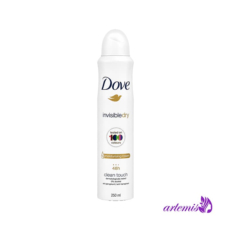 اسپری ضد تعریق زنانه داو Dove مدل Invisible Dry Clean Touch حجم 250 میلی لیتر