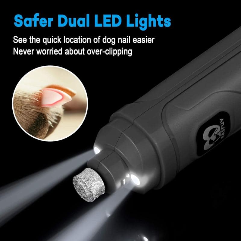 ناخن‌گیر برقی Casfuy مدل : N30 مخصوص سگ با ۲ چراغ LED، ۲ سرعت، بی‌صدا و قدرتمند برای سگ‌های کوچک، متوسط ​​و گربه‌ها — تصویر ۴