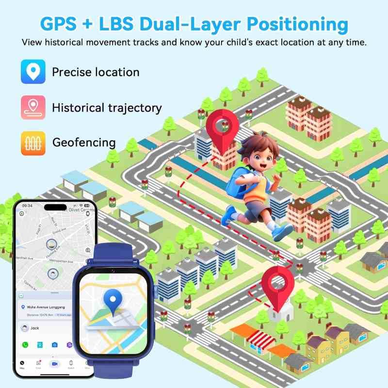 ساعت هوشمند OKYUK T45 کودکان 4G GPS — تصویر ۳