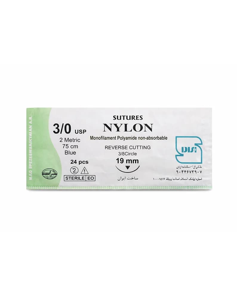 نخ بخیه نایلونی3/0 – 19mm سوچرز – Sutures