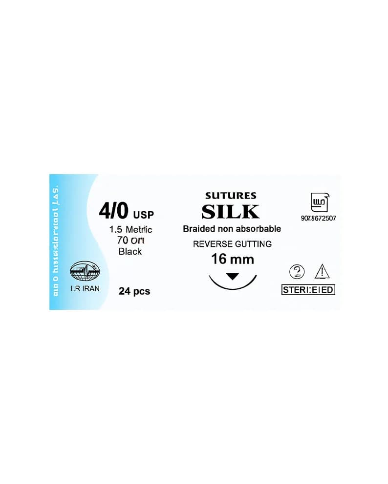 نخ بخیه سیلک 4/0 – 16mm سوچرز – Sutures