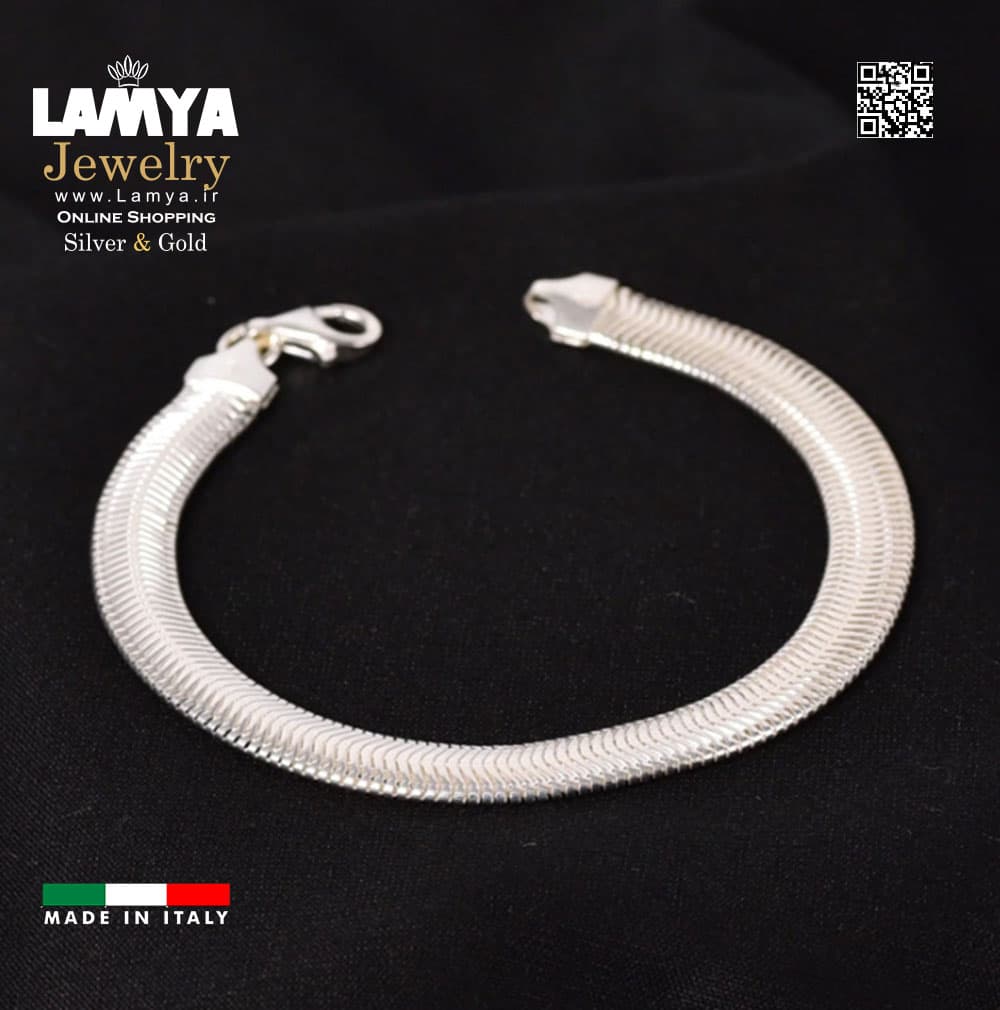 دستبند نقره ایتالیایی مدل ماری کد D121 | گالری نقره لمیا — تصویر ۴