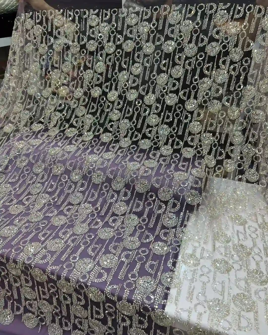 پارچه مجلسی مدل یکدست منجوق باران — تصویر ۴