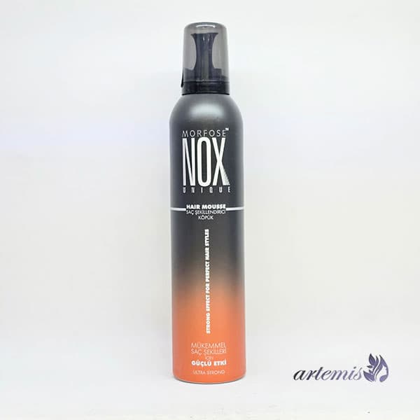 موس مو مورفوس نوکس (Morfose NOX Unique) مدل Hair Mousse با قدرت نگهدارندگی Ultra Strong حجم 350 میلی لیتر — تصویر ۲