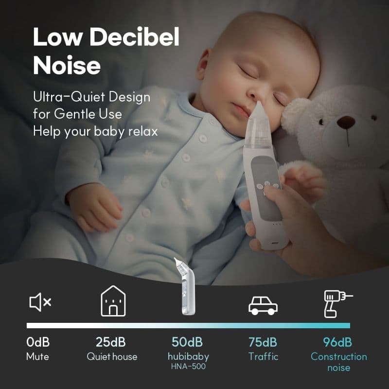 دستگاه پوار بینی کودک مکنده بینی HubiBaby مدل HNA500 عملکرد تسکین دهنده موسیقی و نور — تصویر ۵