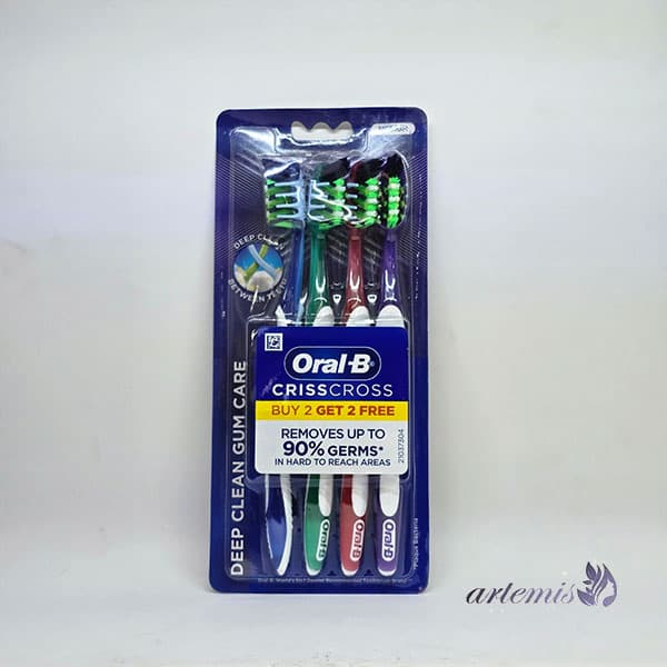 پک مسواک Oral-B مدل CrissCross (Clean Gum Care) بسته ۴ عددی (۲+۲ رایگان)