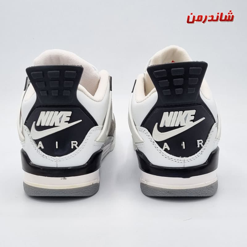 کفش نایک ایر جردن Nike Air Jordan 4 سفید مشکی — تصویر ۷