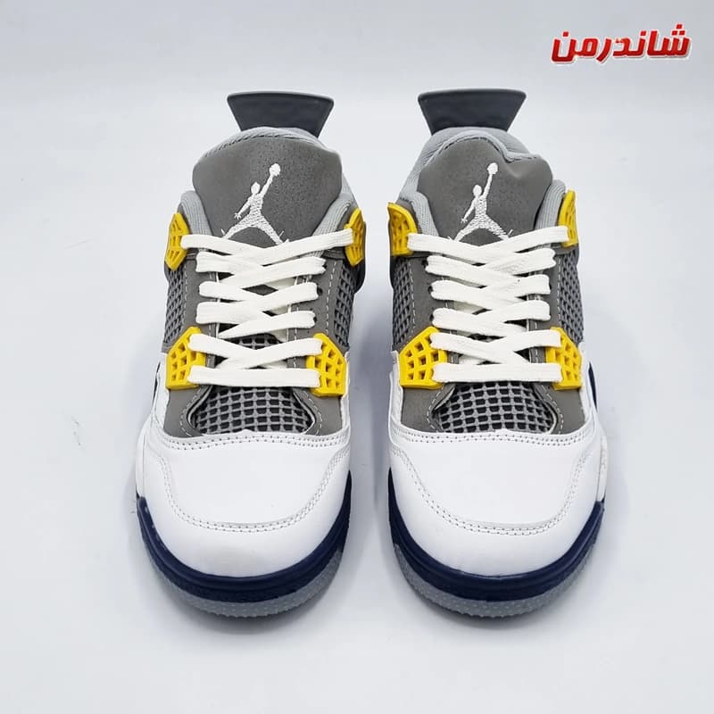 کفش نایک ایر جردن Nike Air Jordan 4 سفید طوسی — تصویر ۳
