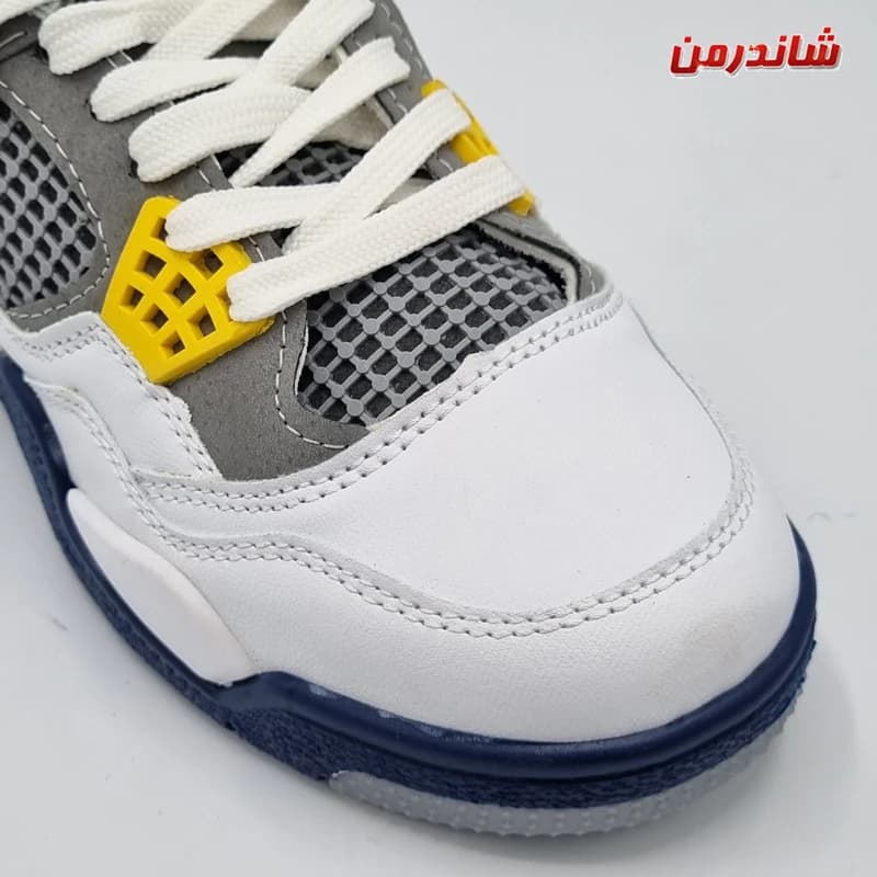 کفش نایک ایر جردن Nike Air Jordan 4 سفید طوسی — تصویر ۷