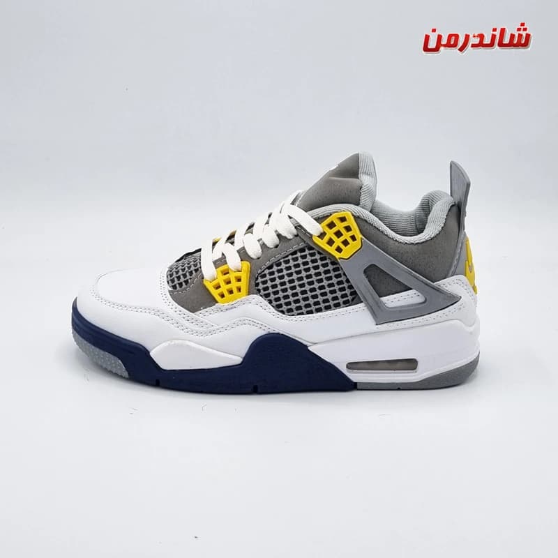 کفش نایک ایر جردن Nike Air Jordan 4 سفید طوسی — تصویر ۲