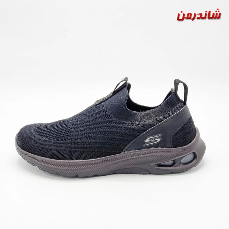 کفش پیاده روی مردانه بدون بند اسکیچرز مدل بابز رنگ مشکی کد 07