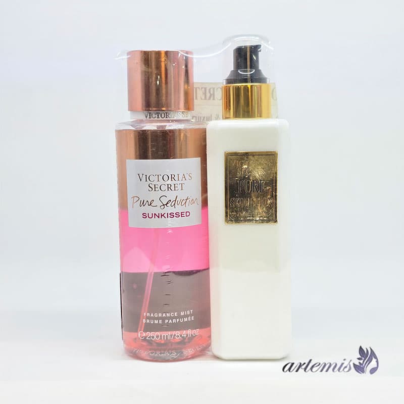 پک دو عددی بادی میست و لوسیون بدن ویکتوریا سیکرت مدل Pure Seduction Sunkissed و Pure Seduction