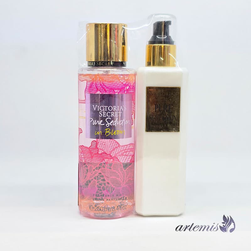 پک دو عددی بادی میست و لوسیون بدن ویکتوریاسیکرت مدل Pure Seduction in Bloom و Pure Seduction