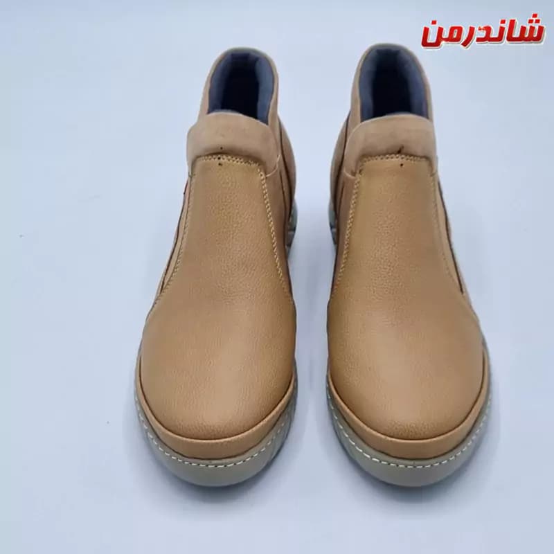 نیم بوت زنانه طبی بغل کش مدل چلسی کرم — تصویر ۳