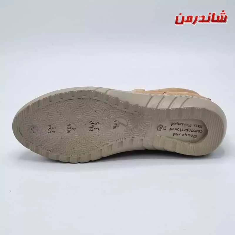 نیم بوت زنانه طبی بغل کش مدل چلسی کرم — تصویر ۵