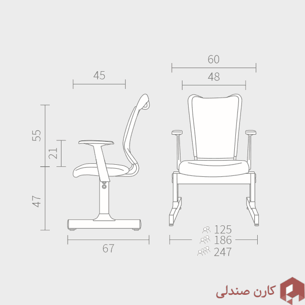 صندلی انتظار دو نفره آرتمن مدل SDW 822 — تصویر ۲