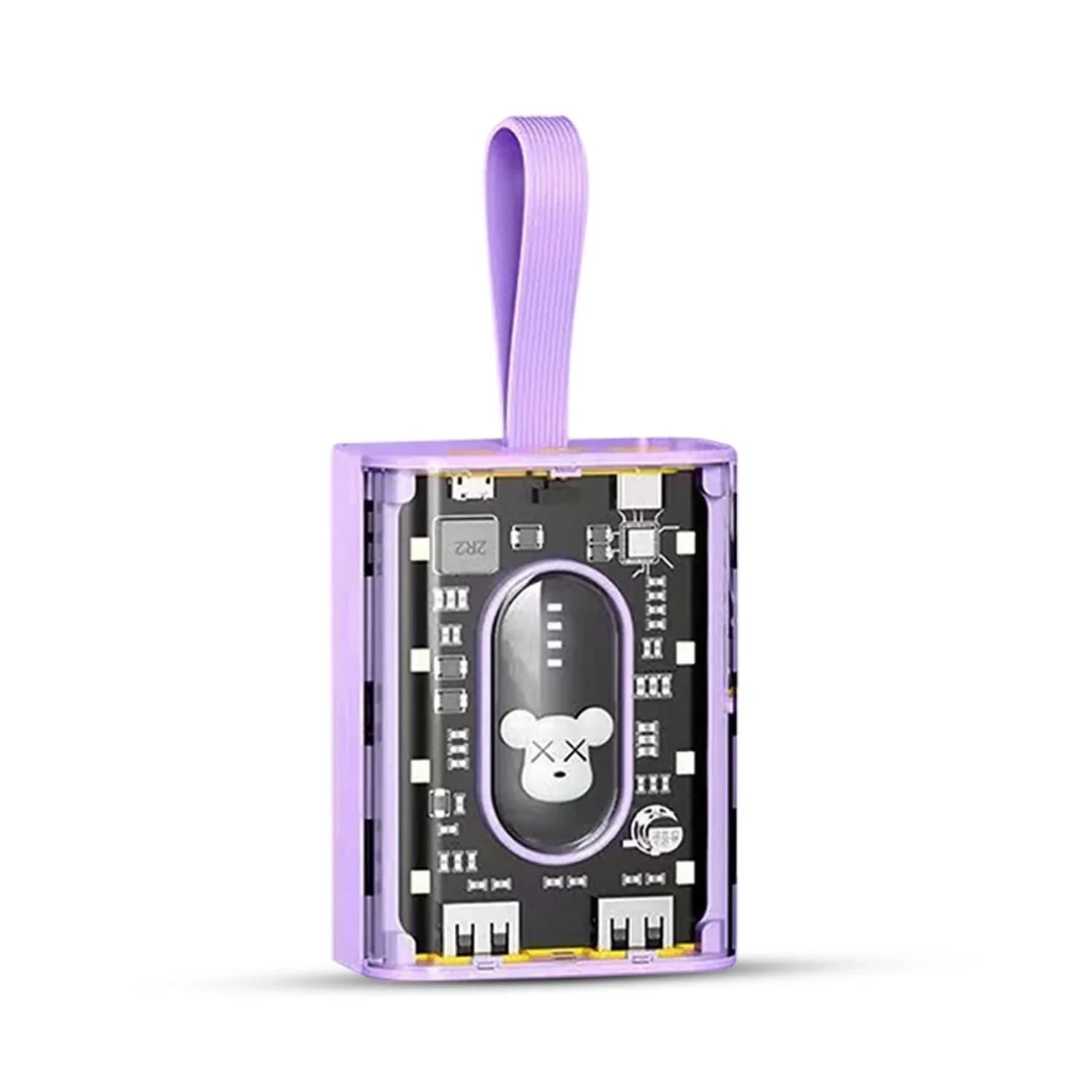 پاوربانک ۲۰۰۰۰ میلی‌آمپر فست شارژ شفاف | Portable Cute Powerbank-20000 — تصویر ۳
