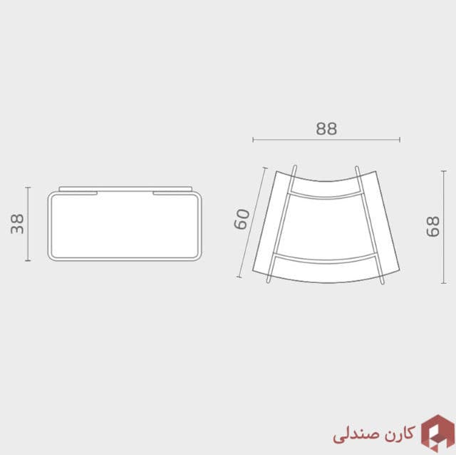 میز جلو مبلی اروند مدل مدولار ۵۲۱۰ — تصویر ۳