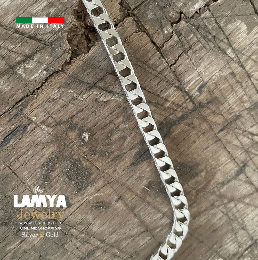 زنجیر نقره ایتالیایی کارتیه ژاپنی 6mil کدG099 — تصویر ۳