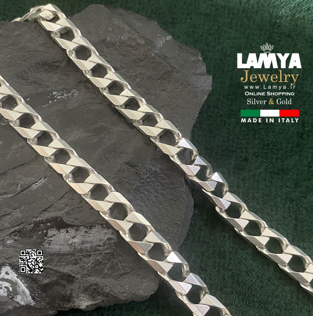 زنجیر نقره ایتالیایی کارتیه ژاپنی 6mil کدG099 — تصویر ۶