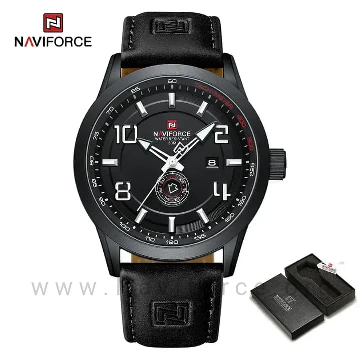 ساعت مچی مردانه نیوی فورس Naviforce NF 9229 B/W/B — تصویر ۵