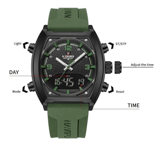 ساعت مردانه نیوی فورس Naviforce NF 9242 B/GN/GN — تصویر ۱۱