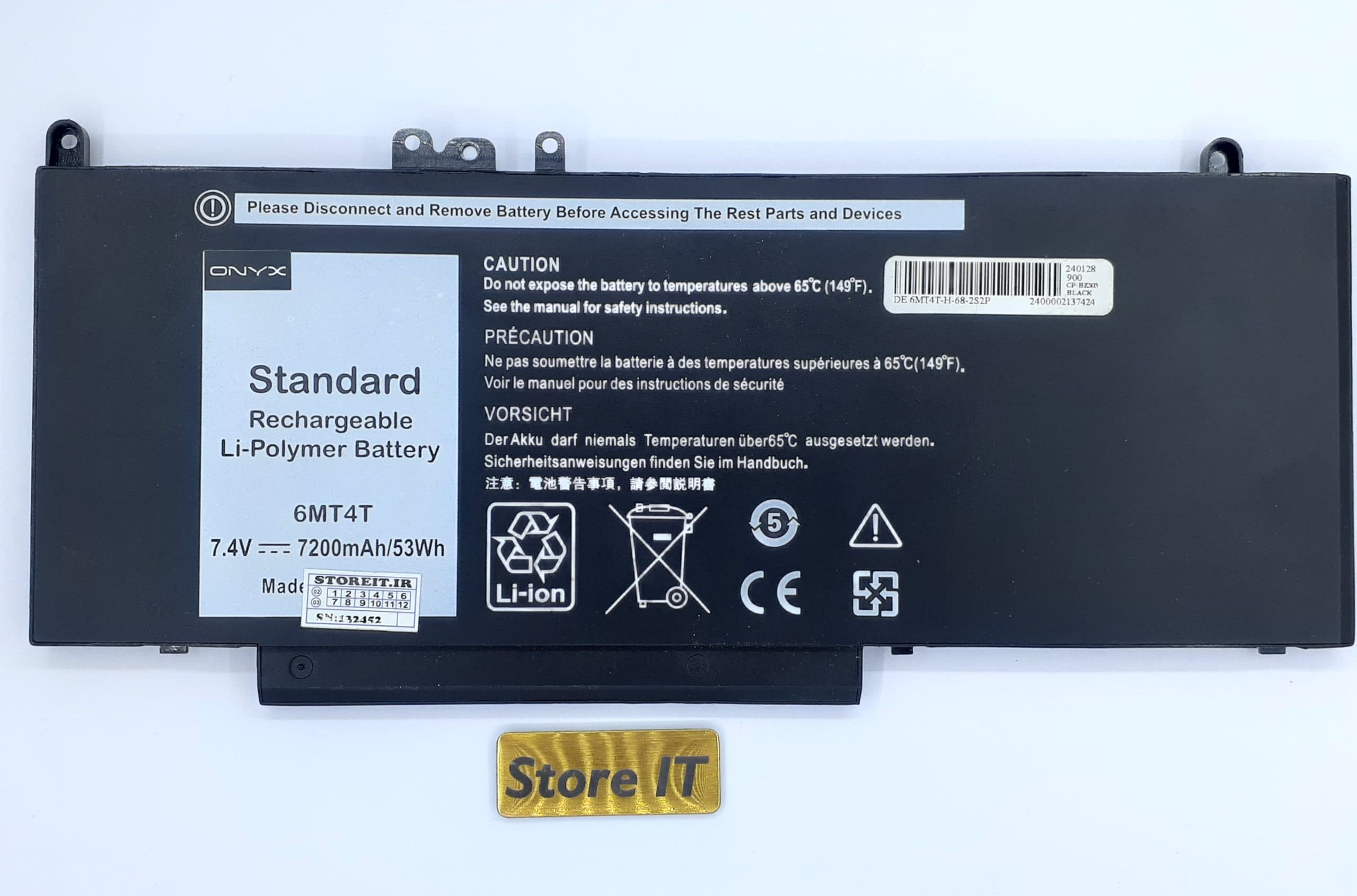 باتری لپ تاپ دل Latitude E5570 (6MT4T) – فاقد جعبه