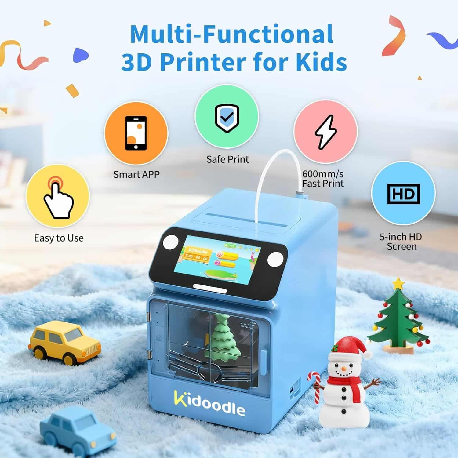 پرینتر سه‌بعدی کودکانه Kidoodle MiniBox A1 | ایمن، سریع و مناسب آموزش — تصویر ۵