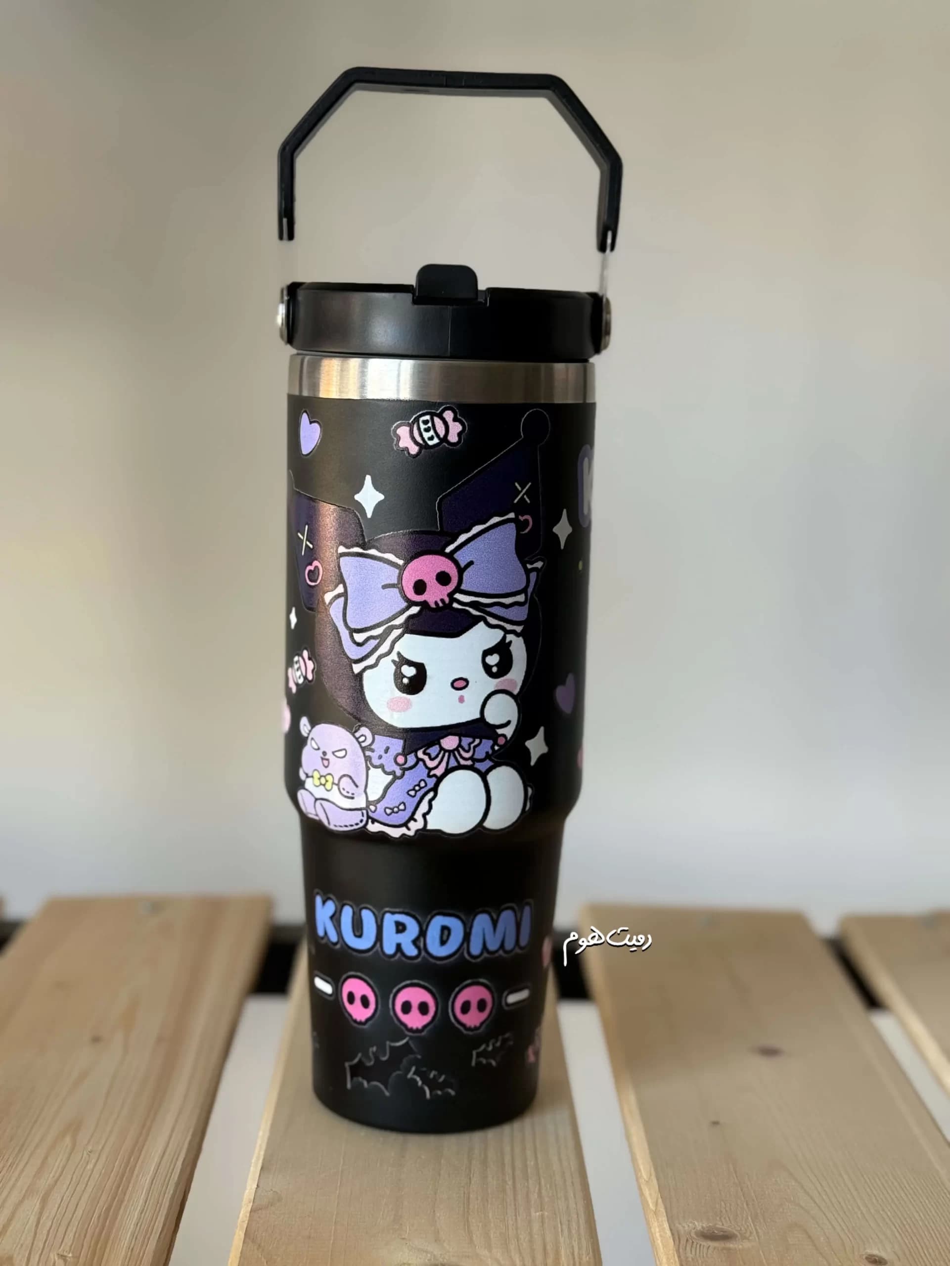 تراول ماگ کرومی (Kuromi) استیل دوجداره — تصویر ۷