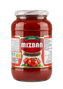 رب گوجه شیشه 1500 گرمی میزبان