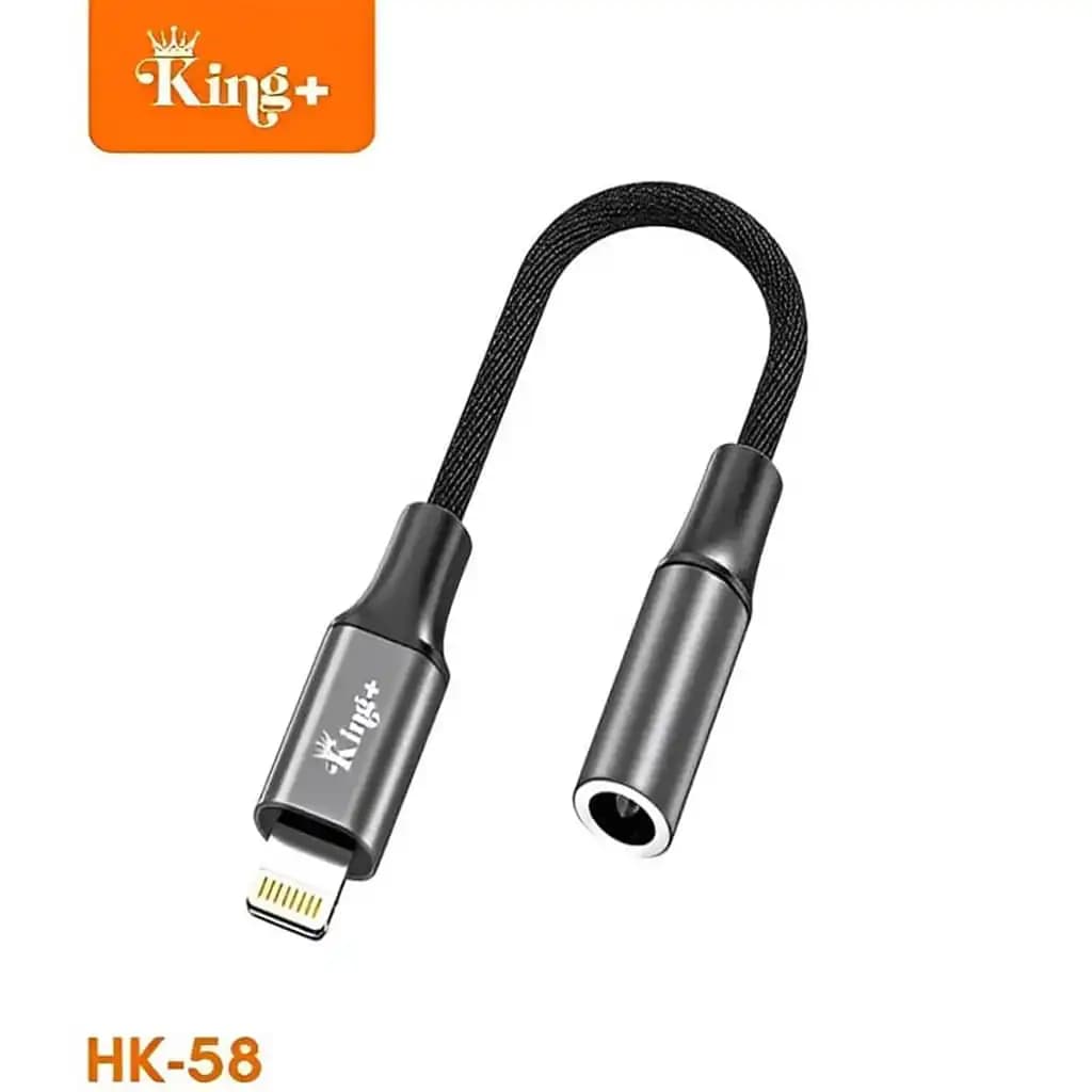مبدل لایتنینگ به جک 3.5 میلی‌متری Kingplus HK-58 | تبدیل آیفون به هدفون AUX — تصویر ۲