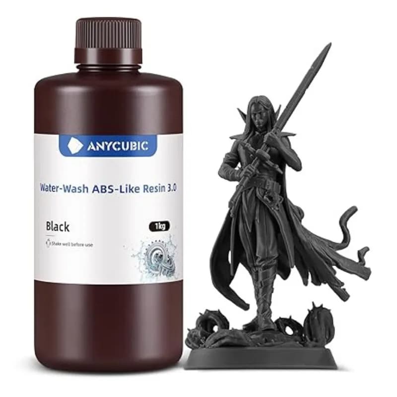 رزین قابل شستشو با آب ABS Like انیکیوبیک مشکی Anycubic Water-wash ABS-Like Resin 3.0 (Black) 1kg
