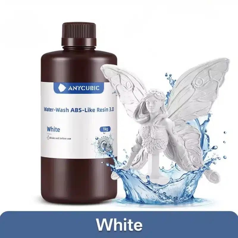 رزین قابل شستشو با آب ABS Like انیکیوبیک سفید Anycubic Water-wash ABS-Like Resin 3.0 (White) 1kg — تصویر ۲