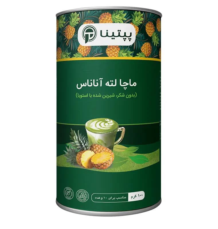 ماچا لته آناناس پپتینا قوطی ۱۰۰ گرمی