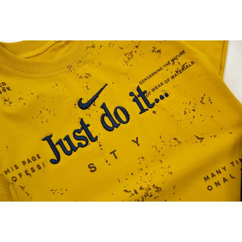 ست تیشرت و شلوارک پسرانه طرح JUST DO IT جنس پنبه ای — تصویر ۱۰
