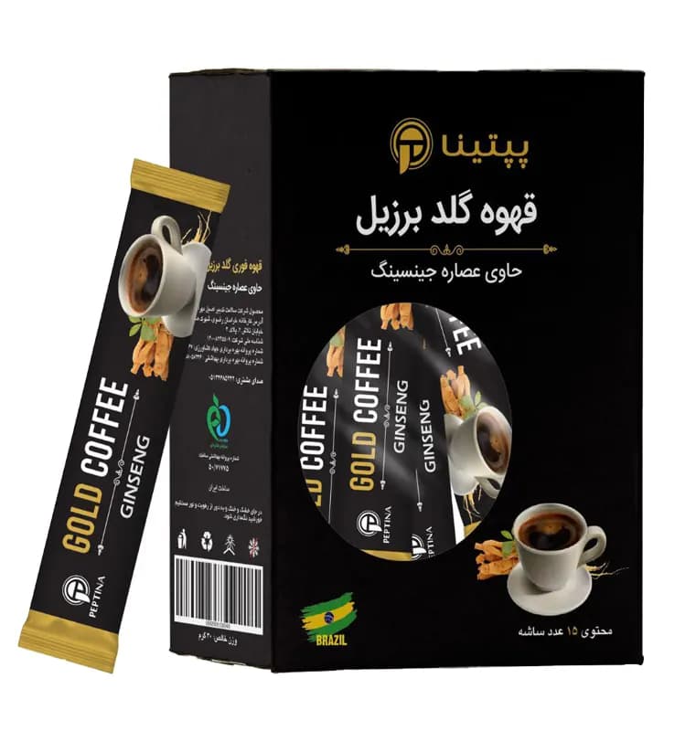 قهوه گلد با جینسینگ پپتینا 15 ساشه‌ای
