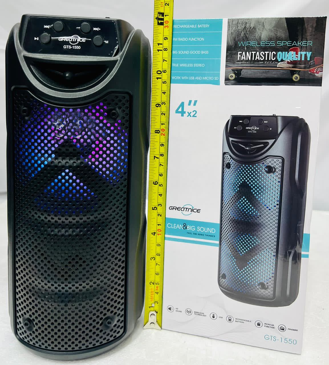اسپیکر بلوتوث دو باند 4 اینچی مدل GTS 1550 — تصویر ۳