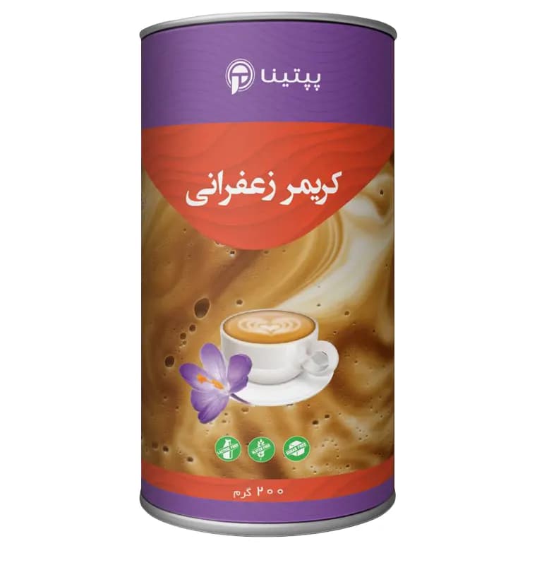 کریمر غیر لبنی با طعم زعفران پپتینا قوطی – 200 گرم