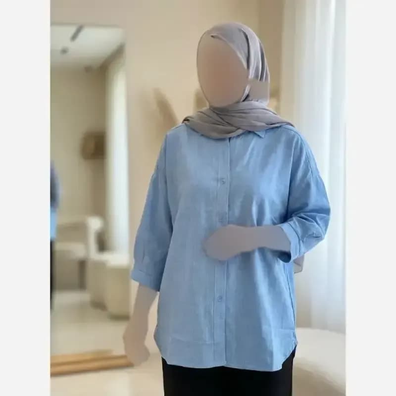 شومیز بهاره زنانه و دخترانه اسپرت یقه برگردان جلو دکمهدار فری سایز 5 رنگ — تصویر ۳
