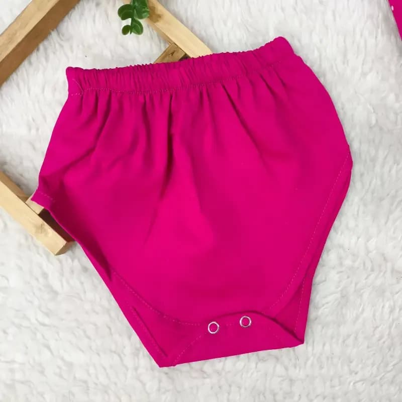 سارافون شورت دخترانه خال خالی کتان نخ مجلسی نوزادی عیدانه سایز 35 و 40 — تصویر ۳