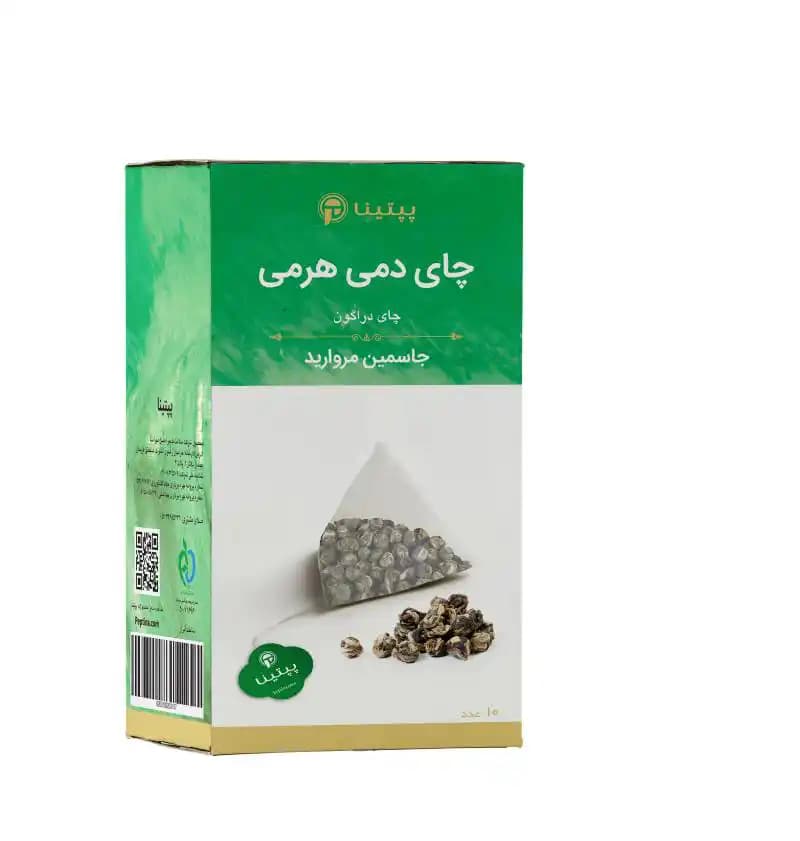 چای جاسمین مروارید پپتینا چای دمی هرمی – 10 عددی