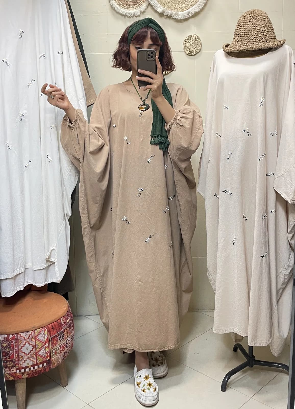 تنپوش عبایی الیاف طبیعی شکوفه 1