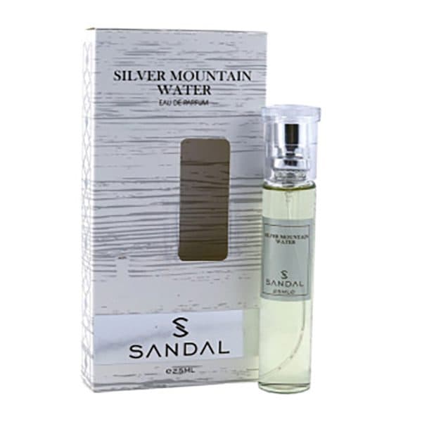 عطر جیبی مردانه صندل مدل Silver Mountain Water حجم 25میلی لیتر