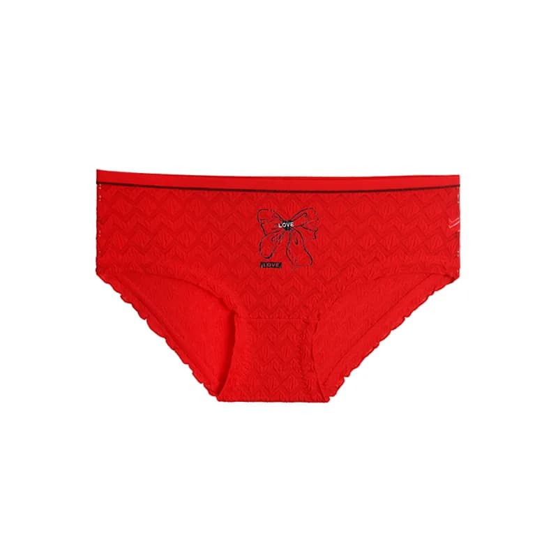 شورت دخترانه اسلیپ فانتزی طرح پاپیون LOVE جنس نخی ژاکارد فری سایز — تصویر ۸