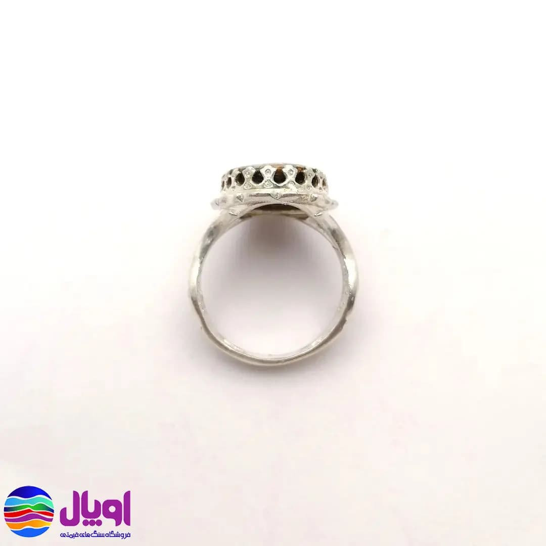 انگشتر نقره مردانه با نگین فیروزه بیضی 1.6 گرم — تصویر ۴