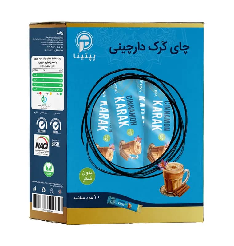 چای کرک دارچینی پپتینا 10 ساشه‌ای