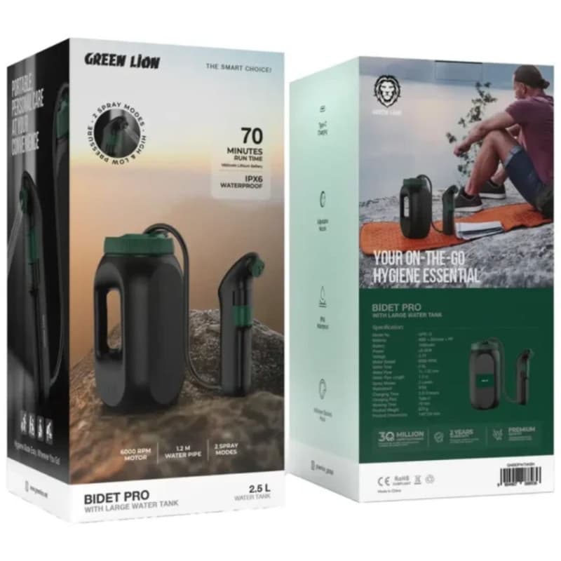 دوش و بیده مسافرتی گرین لاین مدل Bidet Pro با مخزن ۲.۵ لیتری — تصویر ۲